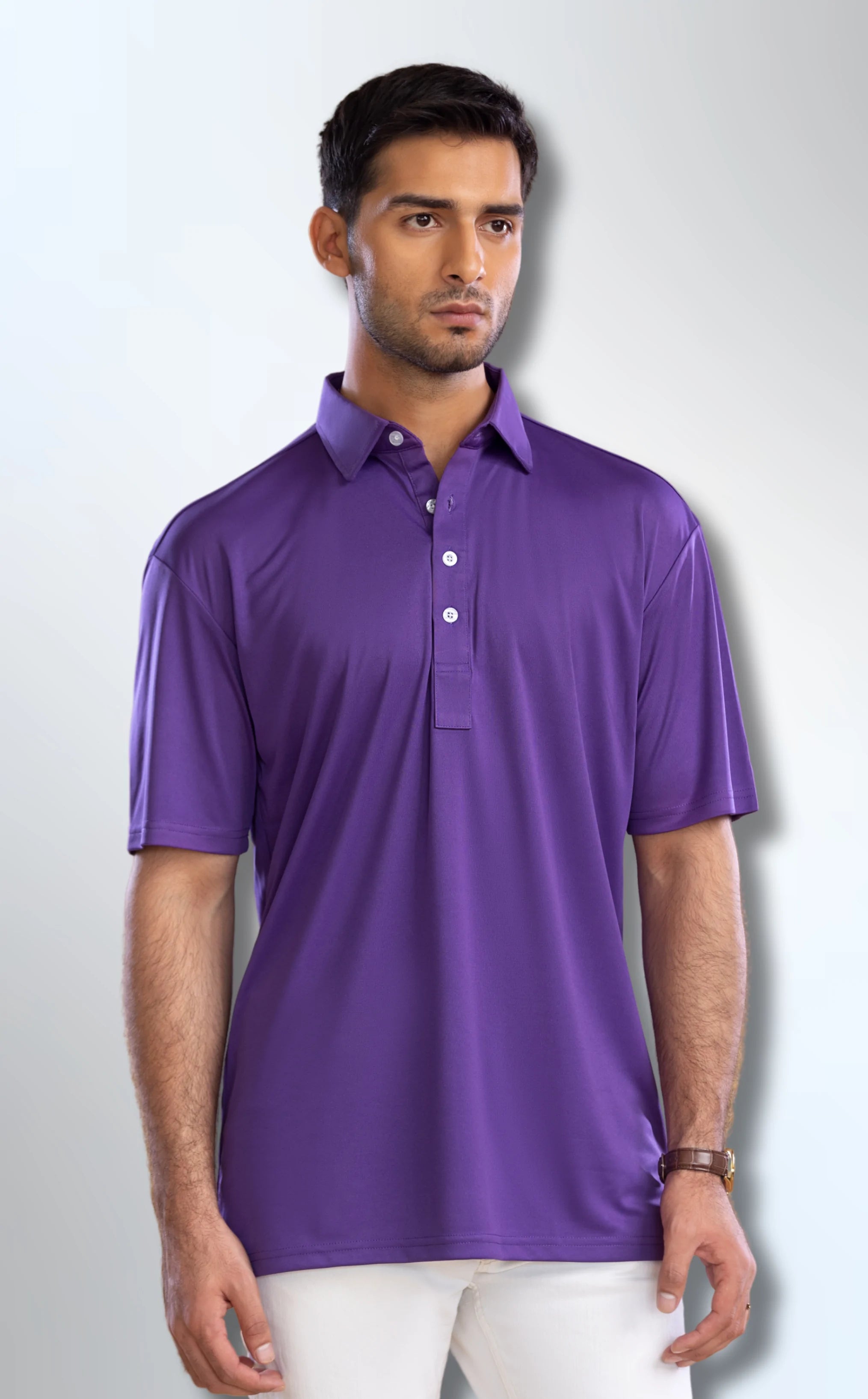 Dressy Polo Oxford Spread Collar Indigo Purple