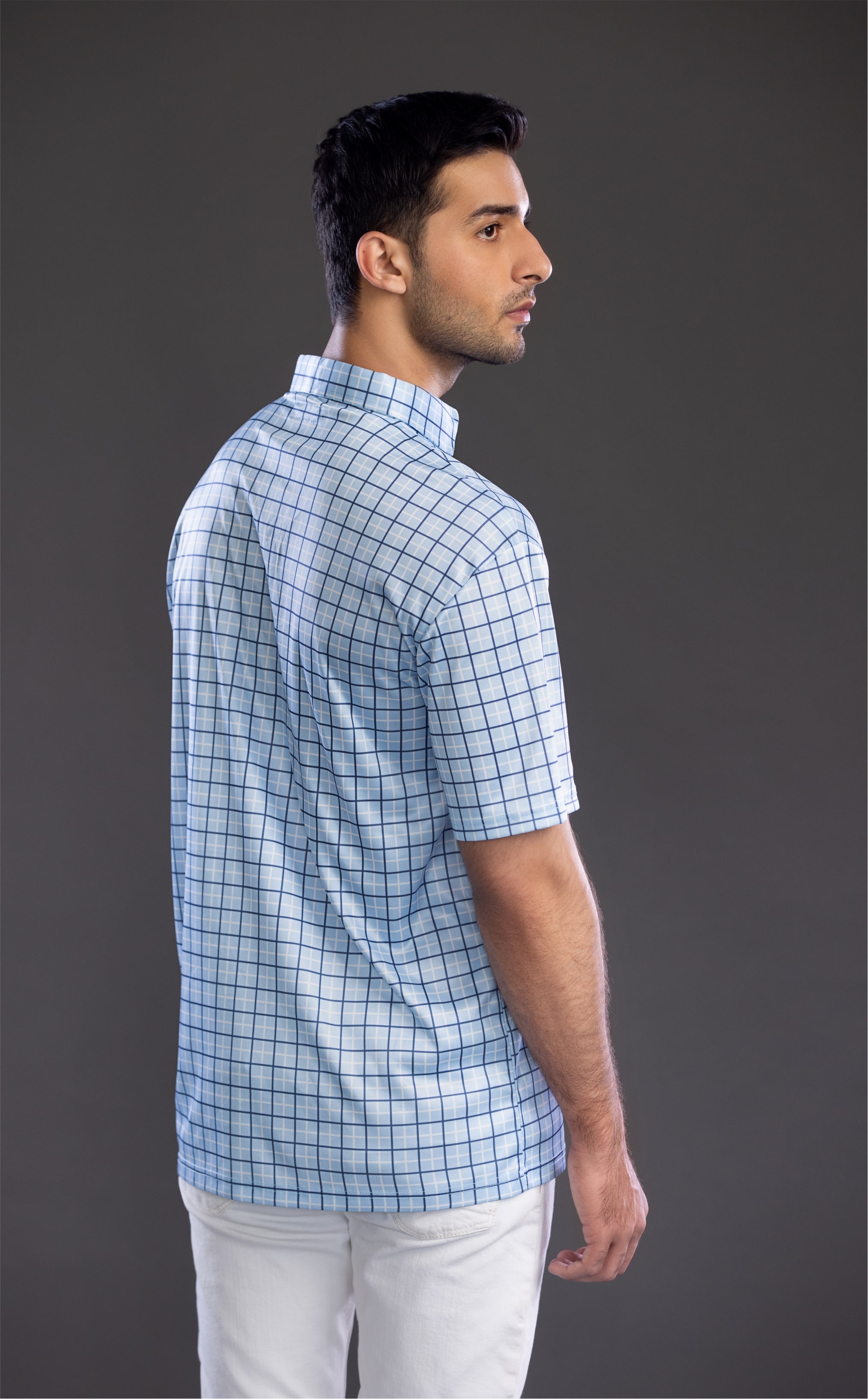 Semi-Spread Collar Shirt Windmill Blue