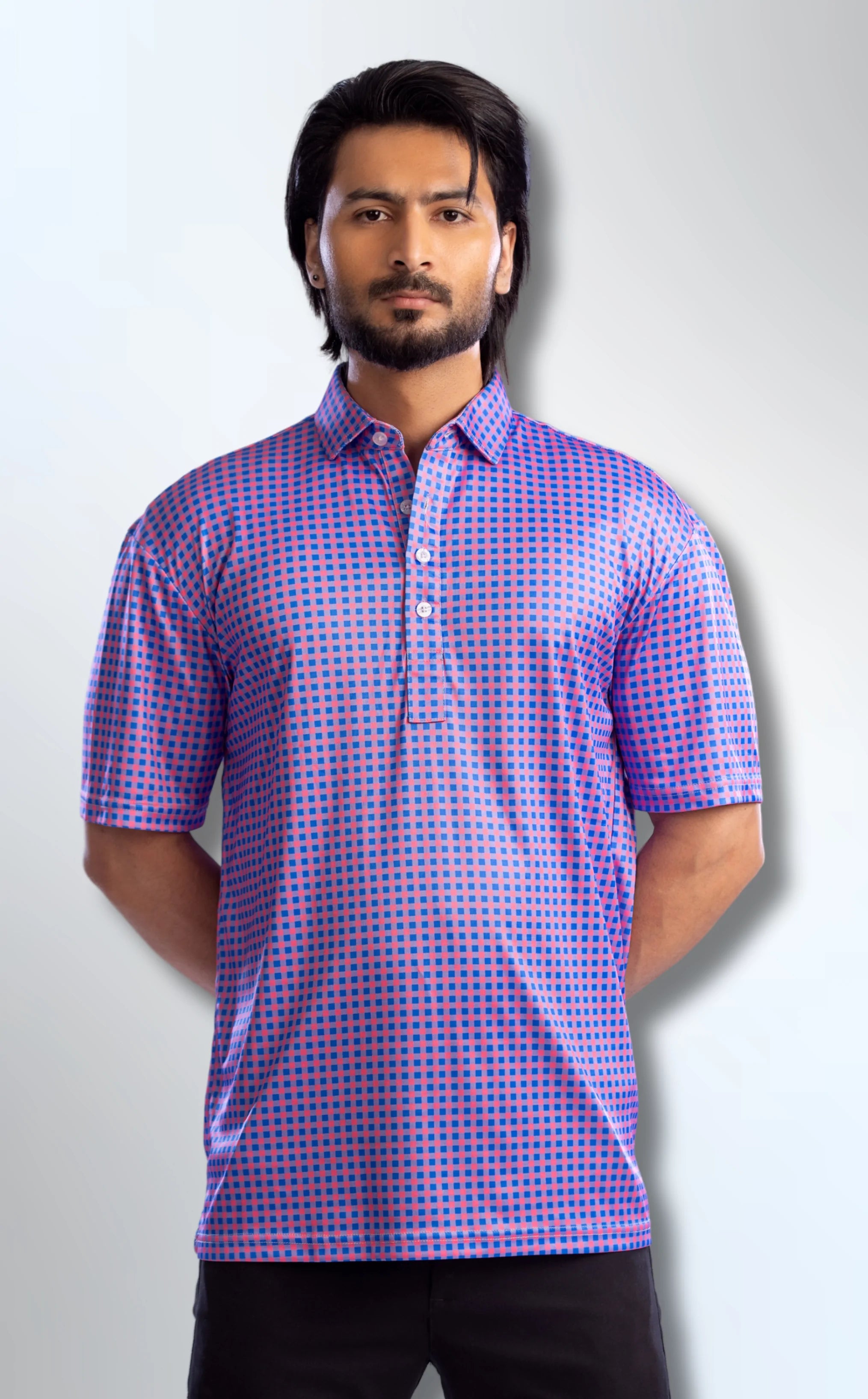 Semi-Spread Collar Country Red and Blue Gingham
