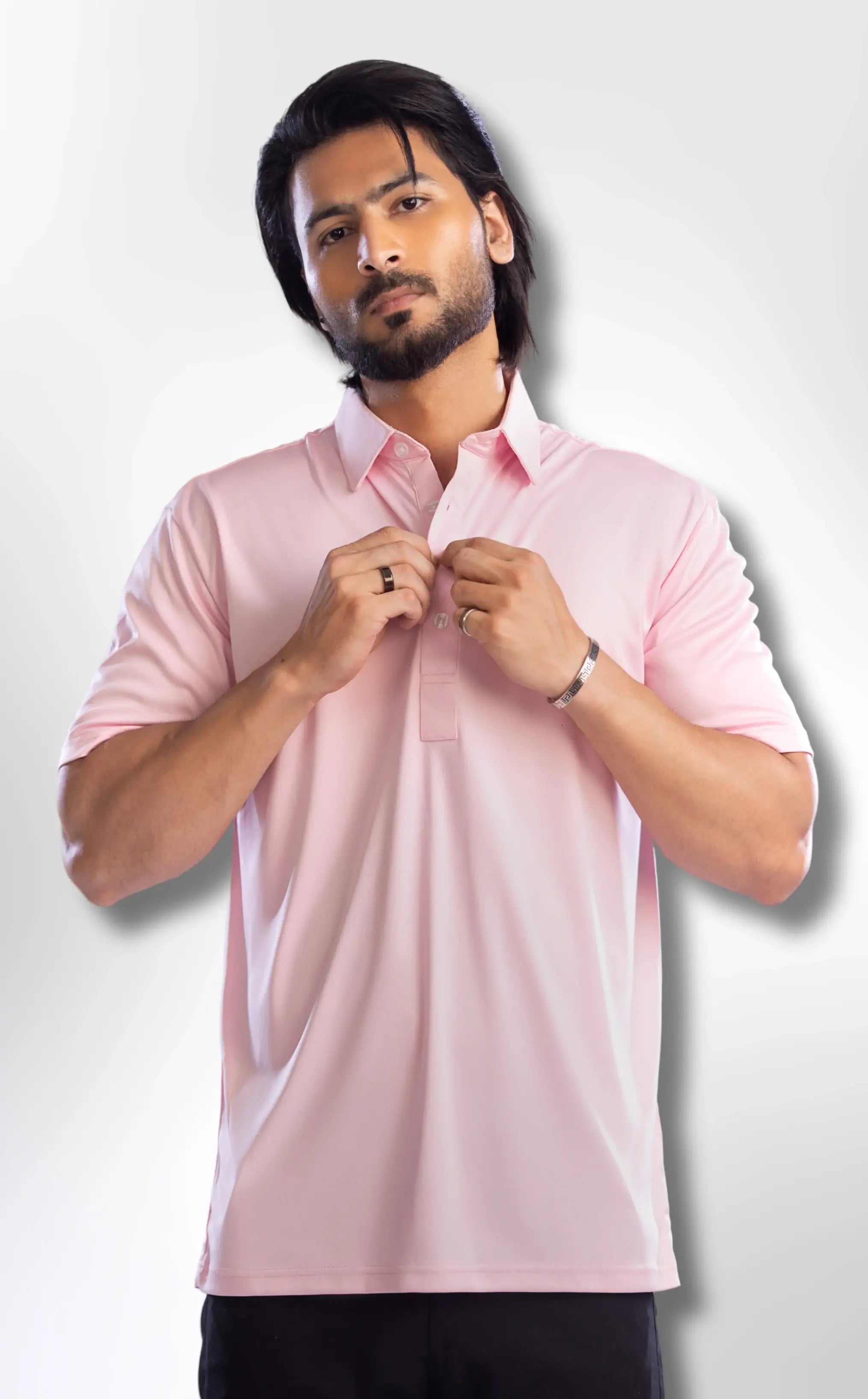 Dressy Polo - Oxford Spread Collar Pink