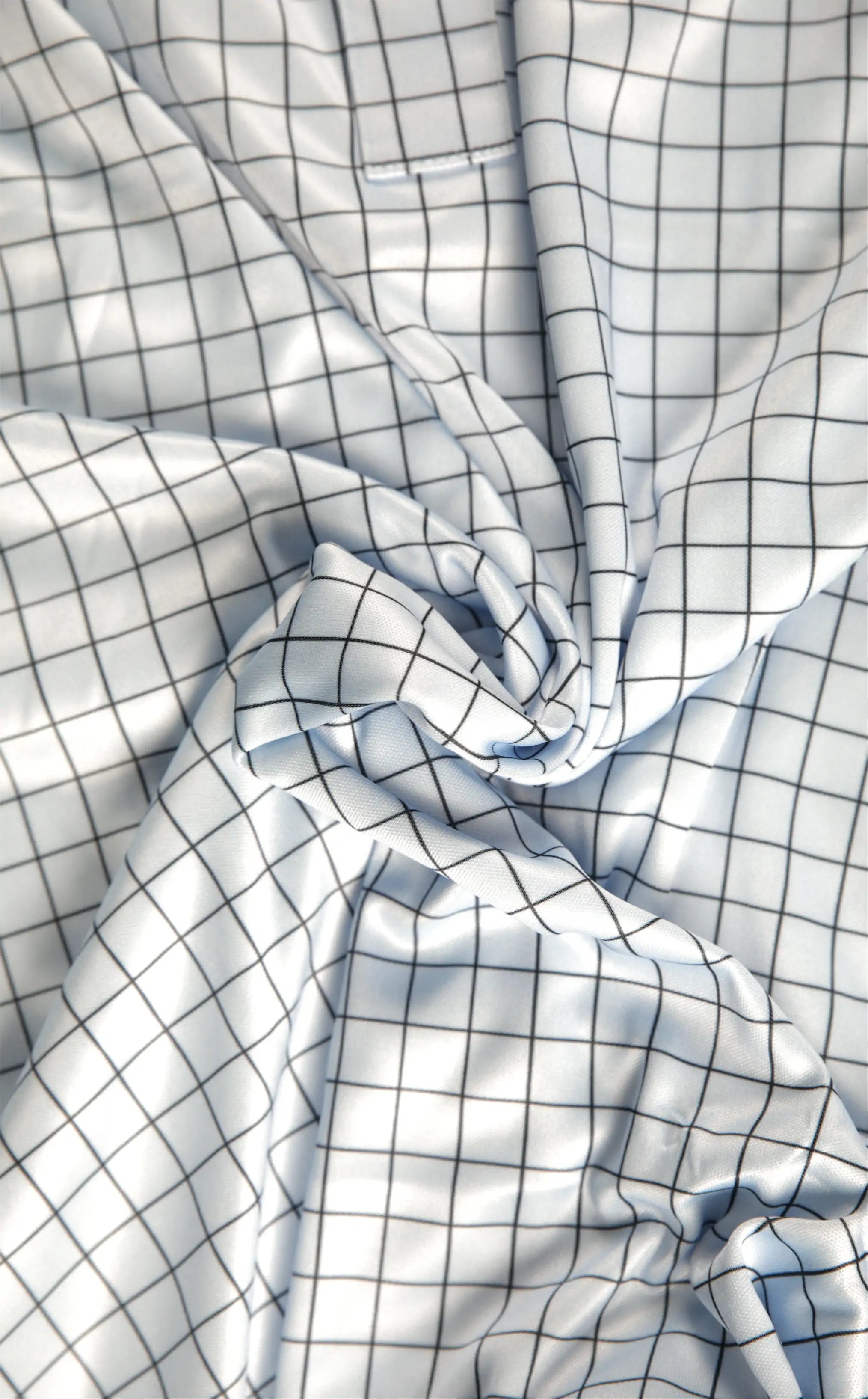 Semi-Spread Collar Village Blue Check