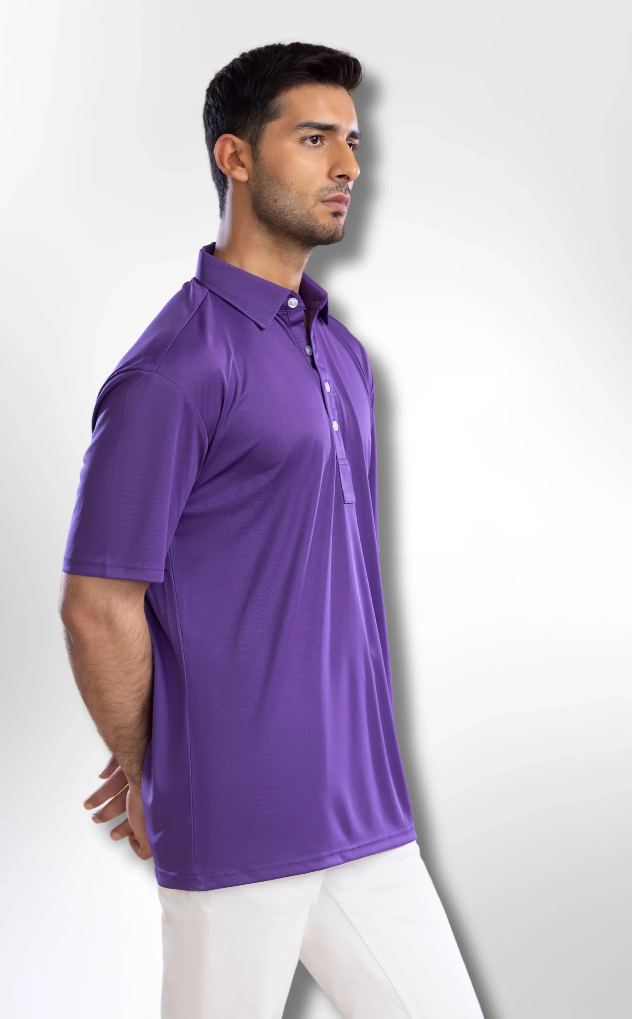 Dressy Polo - Oxford Spread Collar in Indigo Purple