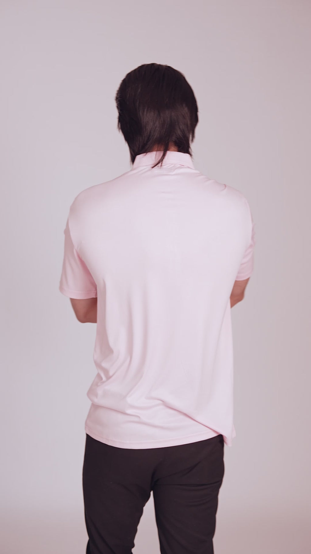 polo oxford spread collar pink shirt