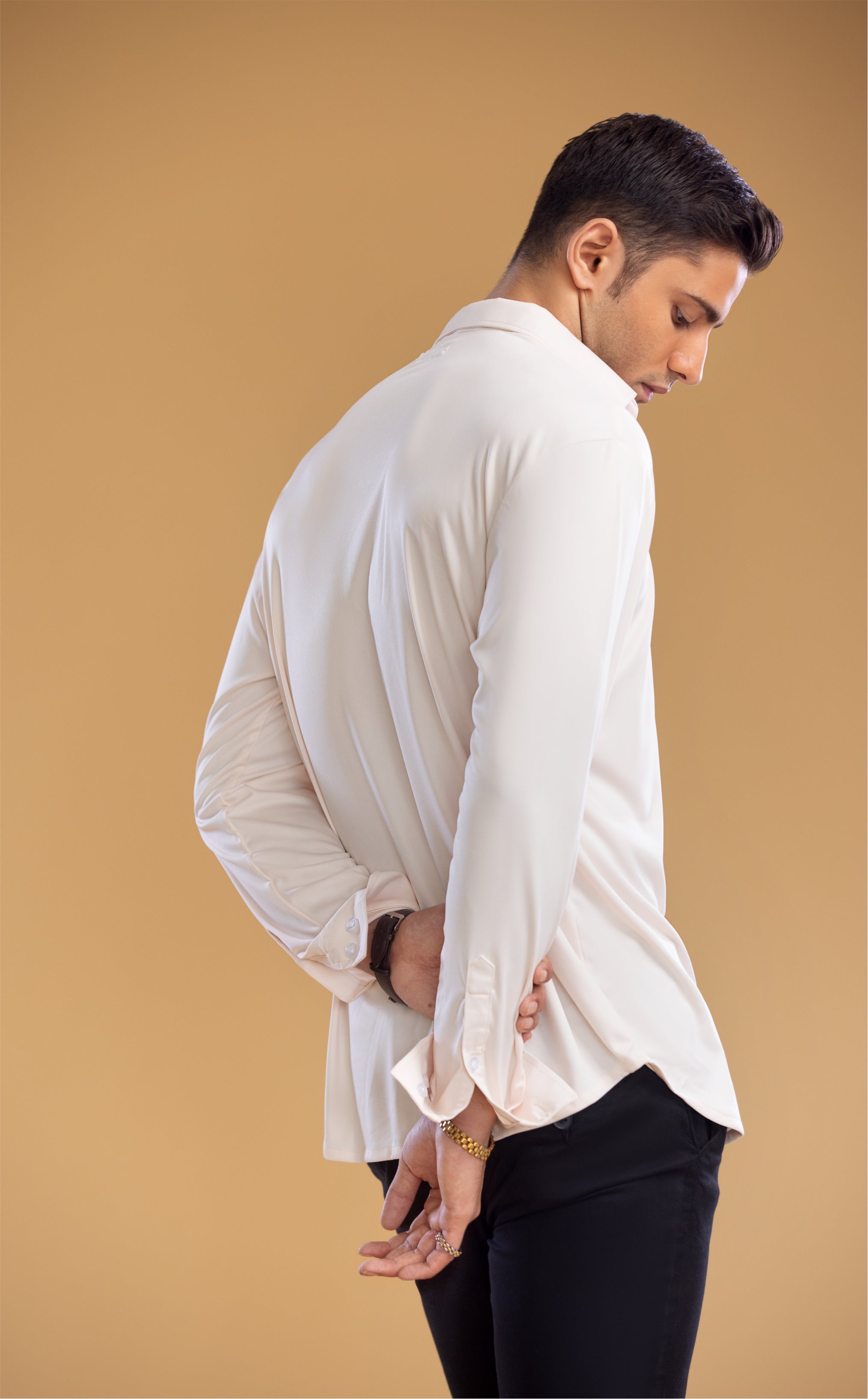 White long sleeve shirt for men